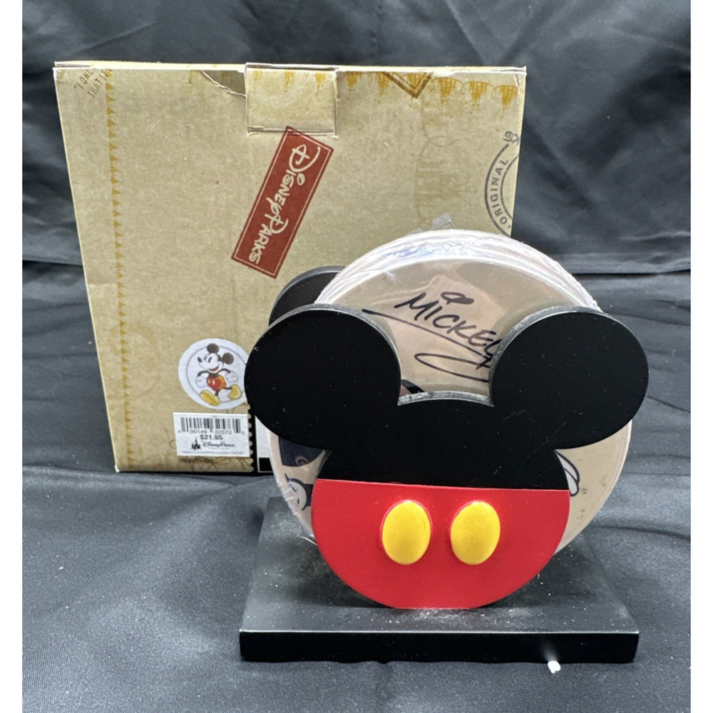 Disney Parks Fab 4 Coaster Set Brand New In Box Signed Goofy Pluto Mickey Donald